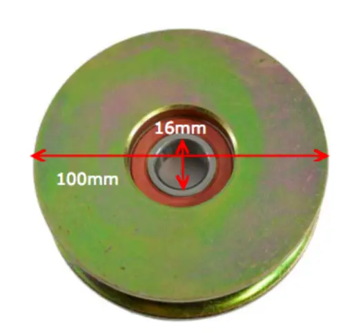 [WH405] Zinc Plated Sliding Gate Wheel - 100mm U Groove Bracketless - Double Bearing.webp