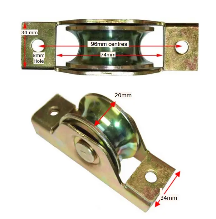 Sliding Gate Wheel-Rollers for U Groove 60mm Internal - Double Bearing.webp