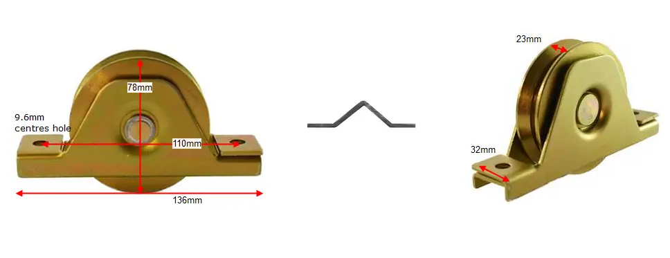Sliding Gate Wheel V Groove 80mm Internal Double Bearing.webp