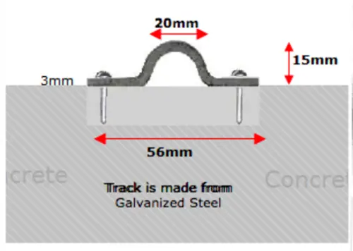 Galvanised steel U Groove Above Ground Floor Track for Sliding Gates 1 Meters.webp
