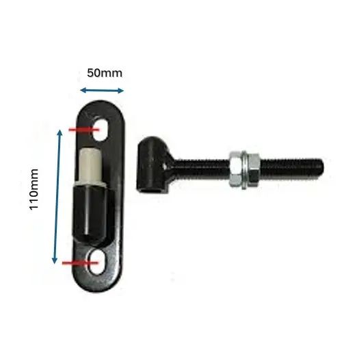 Adjustable Bolt-On Gudgeon and Trunnion Hinges - Black, 120x16mm - Pair (1).webp