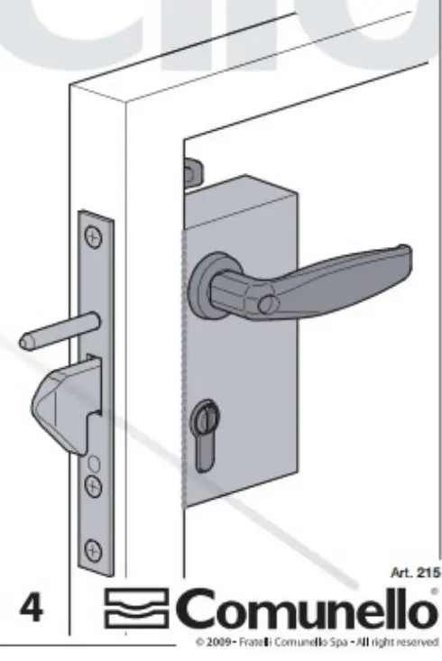 Comunello Sliding Gate Lock for 40x40mm gate frame Complete Kit.webp