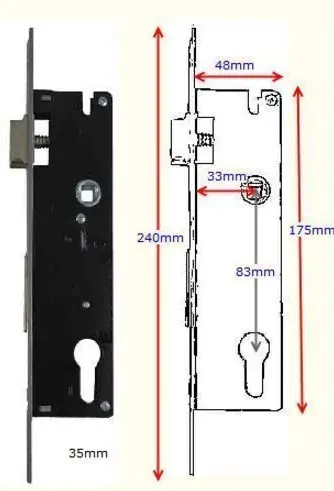 Swing Gate Mortise lock Euro Cylinder 35mm Backset in Brass Face.webp