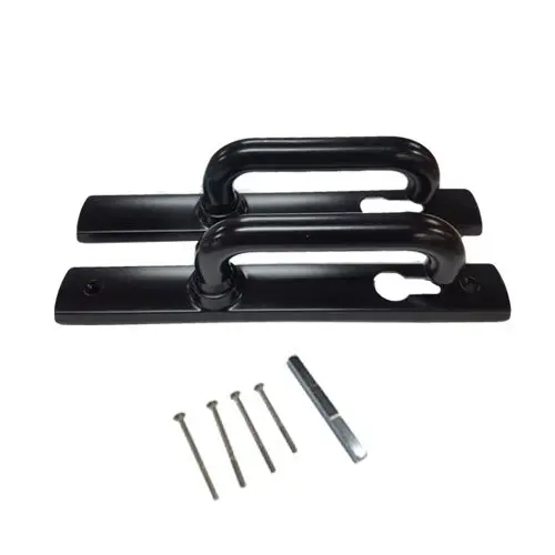 [MKLH109] Insert Mortice Lock Handle Set - Euro, D Shaped - Stainless Steel in Matt Black - Pair.webp