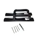 [MKLH109] Insert Mortice Lock Handle Set - Euro, D Shaped - Stainless Steel in Matt Black - Pair.webp