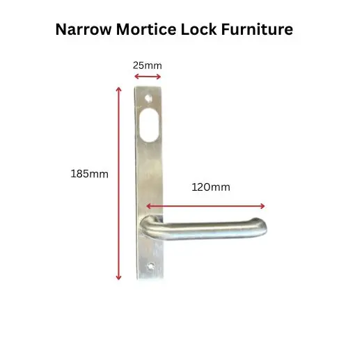 Lockwood Insert Mortice Lock Handle - Oval, 3582-3782, Internal Plate - Stainless Steel in Satin Chrome Silver.webp