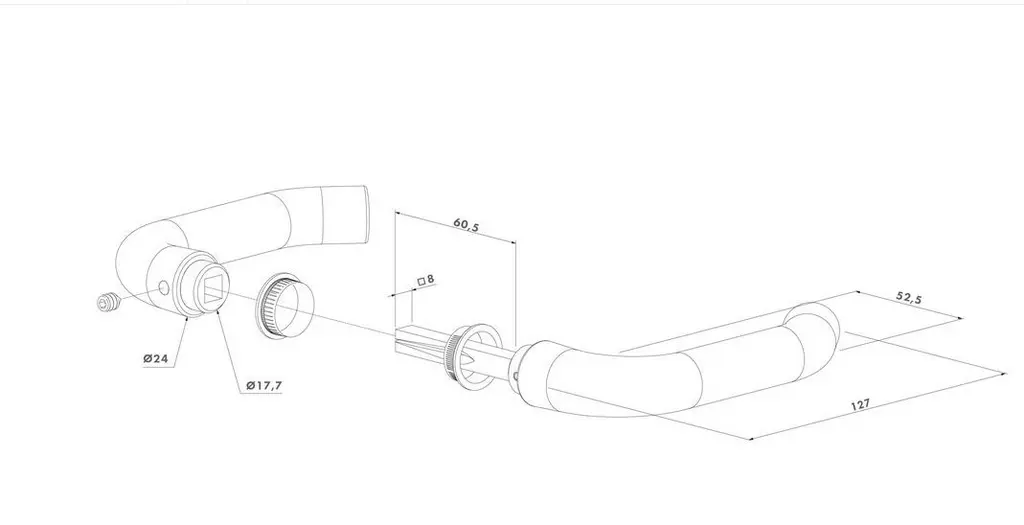 Aluminium Handle 3006B with square 66.5mm Black Pair.webp