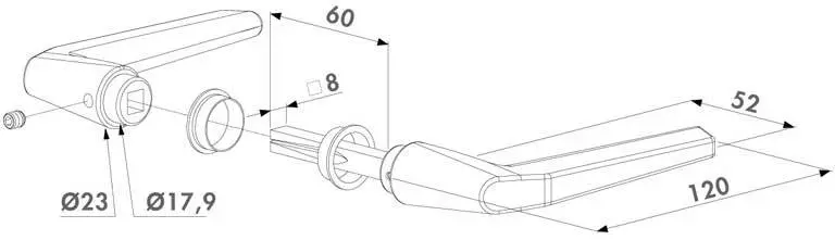 Gate Handle Aluminium with square 60 mm spindle  Locinox 3006M.webp