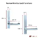 Lockton PASSAGE Kit Oval Insert Mortice Lock - Complete Kit - 50x50 Frame, 23mm Backset, Silver - For Swing Gates.webp