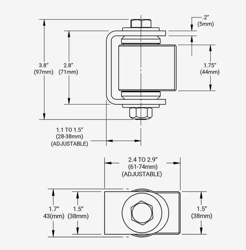 Heavy Duty Steel BadAss Hinge for Gates upto 680 kg - Zinc Finish - Each.webp