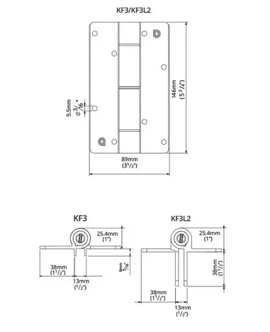 Kwikfit Aluminium Self Closing Gate Hinge with 2 legs - pair.webp