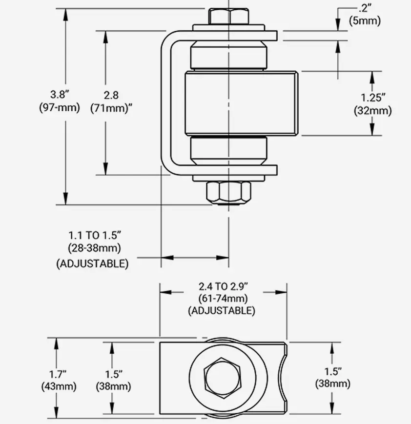 Steel BadAss Hinge for Gates upto 500 kg - Zinc Finish - Each.webp