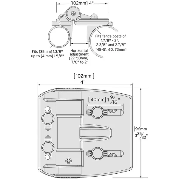 TruClose Self Closing Gate Hinge Regular Hinges for Round Post.webp