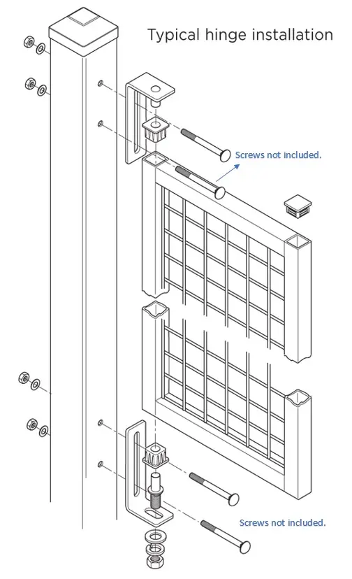 Light Swing Gate Hinges for gate frame size 30x30mm.webp