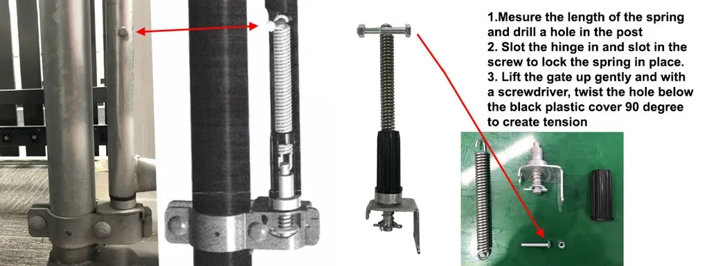 Gates Steel Spring Self Closing Hinge size tube 25NB .webp