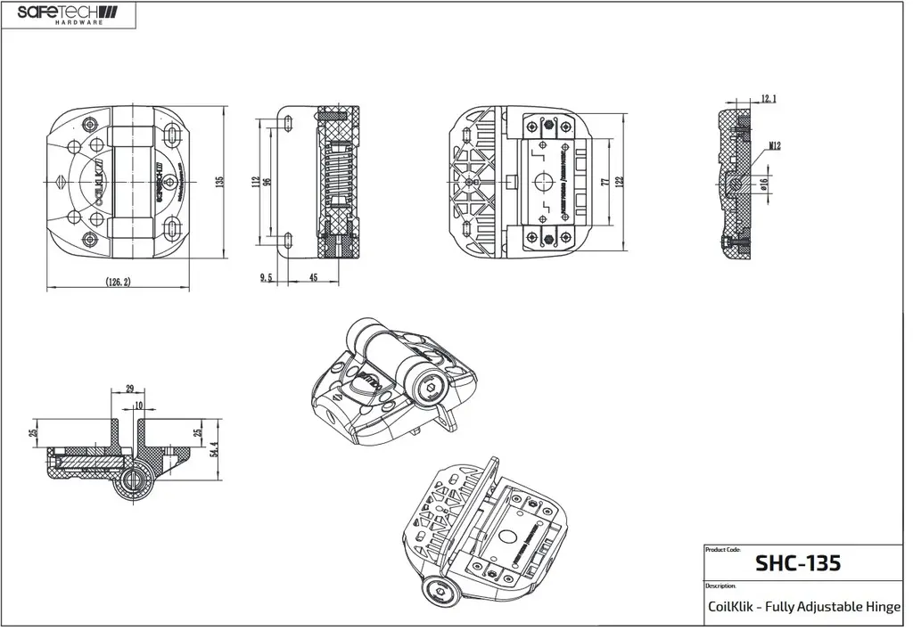 Heavy Duty Safetech Self Closing Gate Hinge 85kg SHC-135 (1).webp