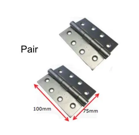 [HN130] Stainless Steel Butt Hinges - 100x70x2.5mm, Chrome Finish - Pair.webp