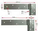 Heavy Duty Strap Timber Gate Hinge 350x70mm up to 600kg  LH - pair.webp