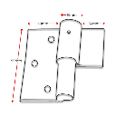 Swing gate Steel Zinc Weld to Screw hinge 19mm Lockable LH - pair- Zinc plated.webp