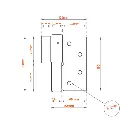 Heavy Duty Swing gate Weld to Screw  hinge 25mm RH - pair - - Zinc plated.webp