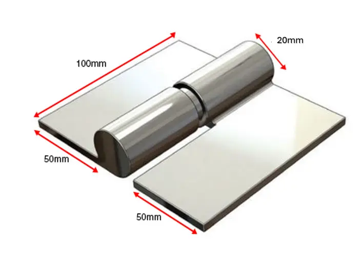 Heavy Duty  Industrial Weld to Weld Prison Hinge 19 mm LH - pair (1).webp