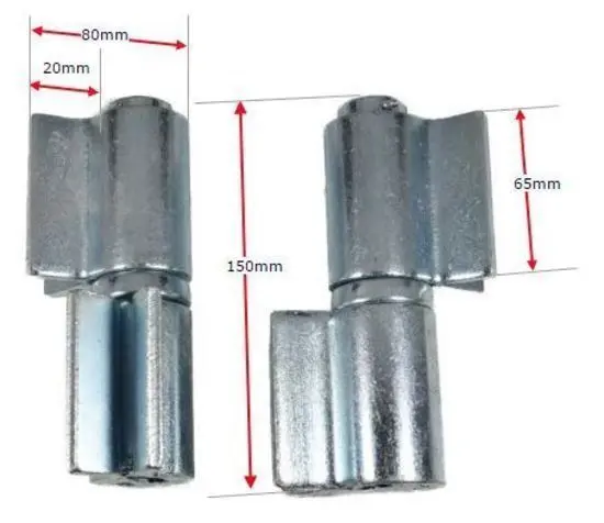 Heavy Duty Weld on Swing Gate Shackle Hinge-Pin 27mm - pair up to 1200kg gate.webp