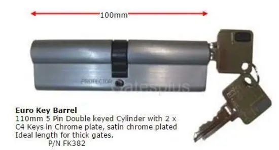 Euro Key Barrel 110mm 5 Pin Double keyed Cylinder C4- Satin Chrome.webp