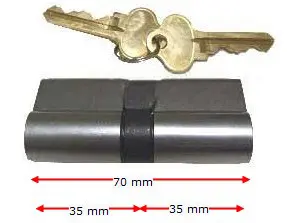 Euro Key Barrel 70mm 5 Pin Double keyed Cylinder C4- Satin Chrome.webp
