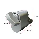 Oval Key Barrel, 35mm Half Cylinder, Turn Snib - Satin Chrome.webp