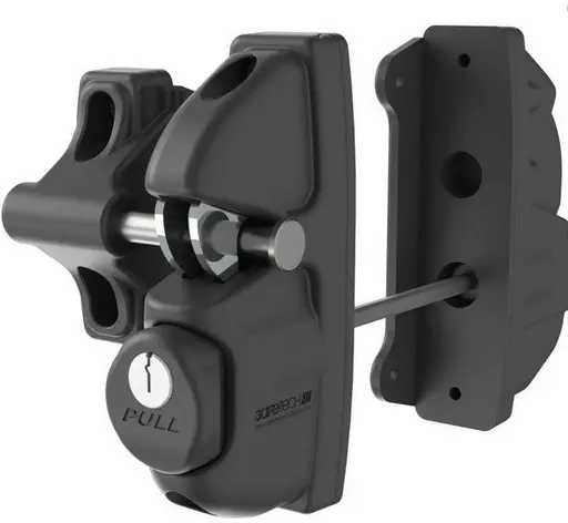 [FK427] Safetech SLV-ViperX2 Gravity Gate Latch- Black, Double Sided, Keyed Alike.webp