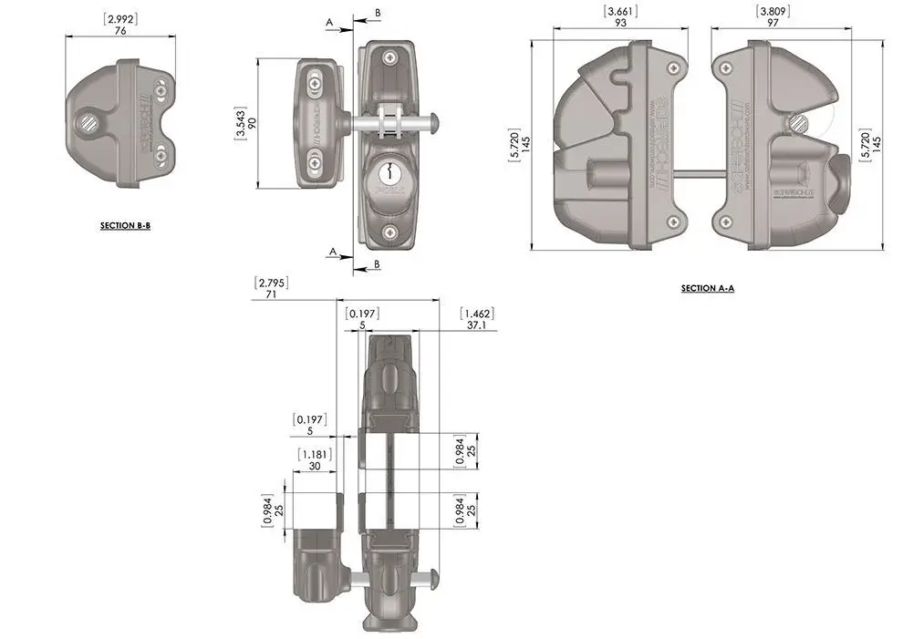 Safetech Gravity Double Sided Pedestrian Gate Latch Lock Black Keyed SLV-ViperX2.webp