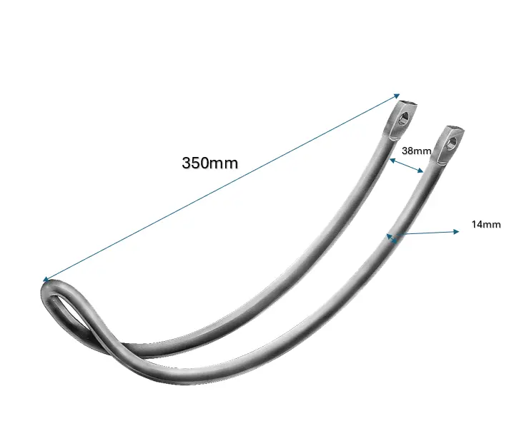 Galvanised Double Farm gate bow latch 25NB.webp