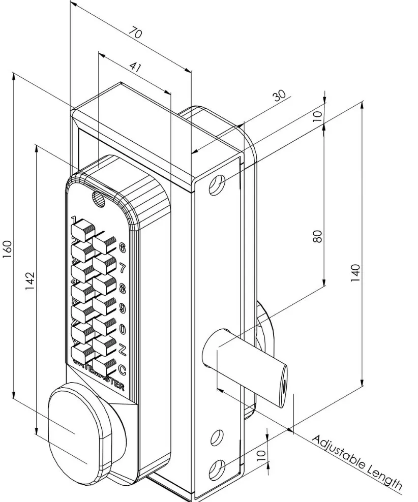 Super Lock Double Sided Keypad to fit 10-30mm gate frame.webp