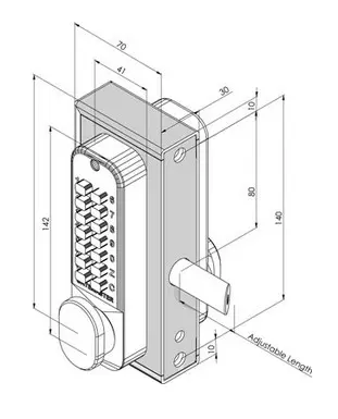 Super Lock Single Sided Keypad to fit 40-60mm gate frame LH.webp