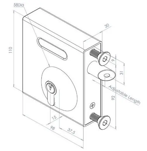 Swing Gate Bolt on Lock Keylatch to fit 40-60mm Gate Frames.webp