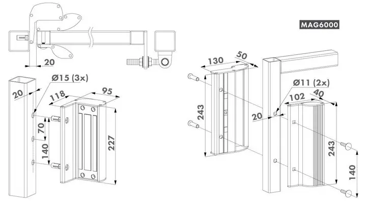 Locinox Electro Magnetic Lock 600Kg With Handle - Silver (1).webp