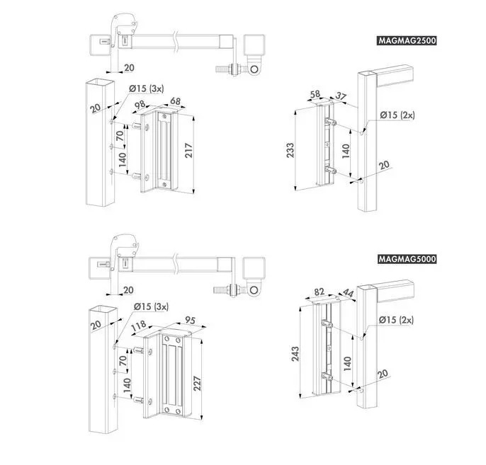 Surface mounted Electro Magnetic lock 250kg without integrated handles.webp