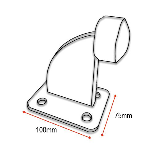 Galv Steel Sliding Gate Stopper with Base Plate Floor mount Height 120mm.webp