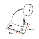 Galv Steel Sliding Gate Stopper with Base Plate Floor mount Height 120mm.webp