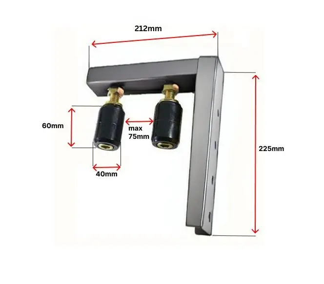 Sliding Gate Top Guide Holder 195x225mm with 2 rollers 40x60mm Max 75mm-.webp