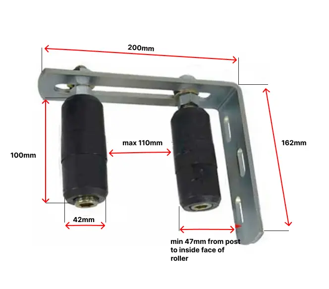 Sliding Gate Top Guide Holder 200x162mm with 2 rollers 40x100mm.webp