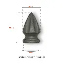 Aluminium Fence Spear_ Bishop Female for tube size 16mm Round Tube.webp