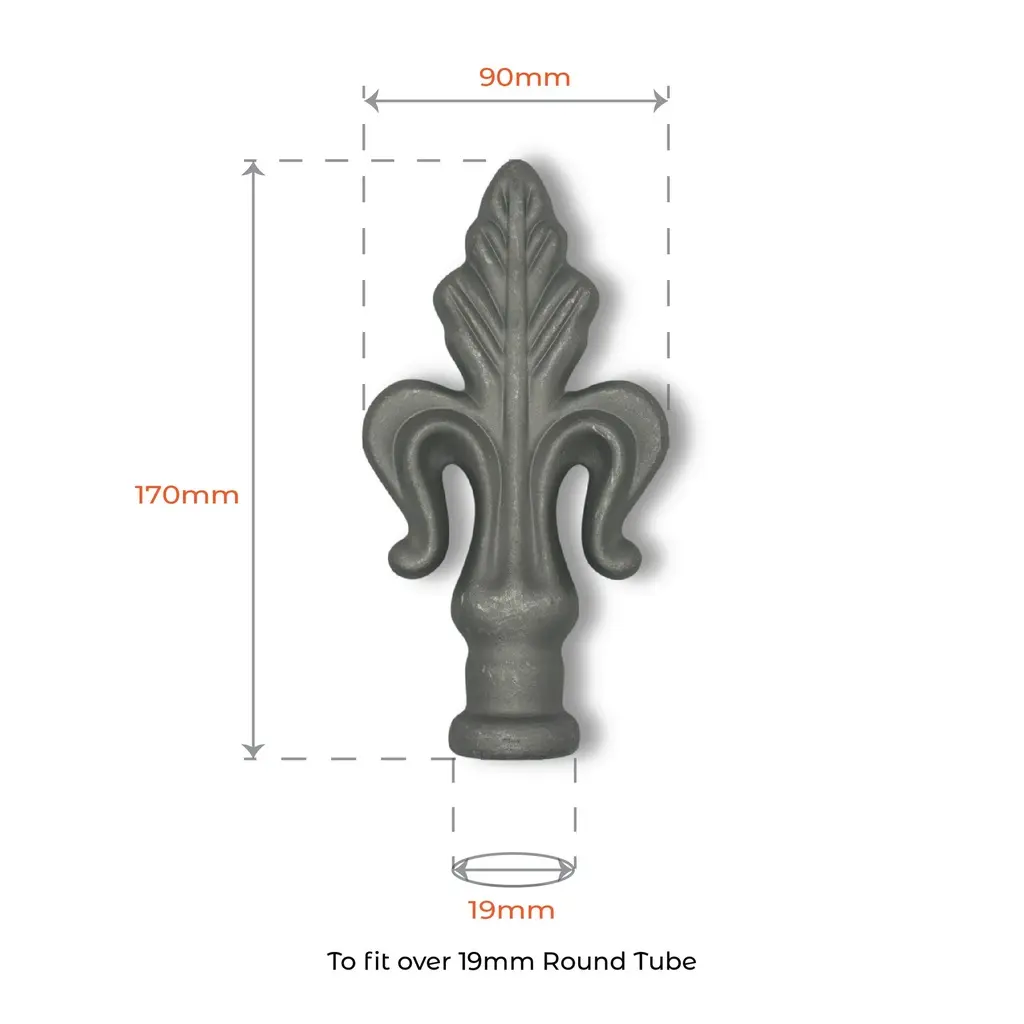 Aluminium Fence Spear_ Female to fit inside 19mm Round Tube.webp