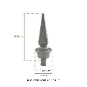 Aluminium Fence Spear_ Jack Male to fit inside 16mm Round Tube.webp