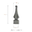 Aluminium Fence Spear_ Jasmine Female to fit over 25mm Square.webp