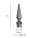 Aluminium Fence Spear_ Knight Female to fit over 19mm Round Tube.webp