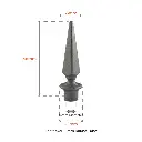 Aluminium Spear_ Pyramid Female to fit over 16mm Round Tube (2).webp