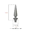 Aluminium Spear Top Pyramid male 20mm Square.webp