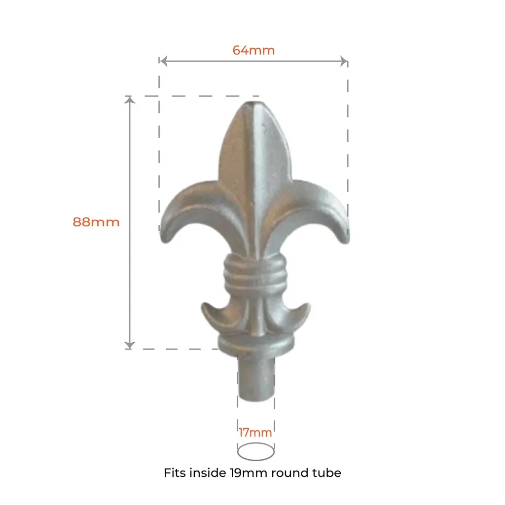 Aluminium Spear_ Queen Male for 19mm Round Tube.webp