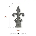 Aluminium Spear_ Fleur-de-lis Shaped for Square Bar to fit over 25x25mm SHS.webp